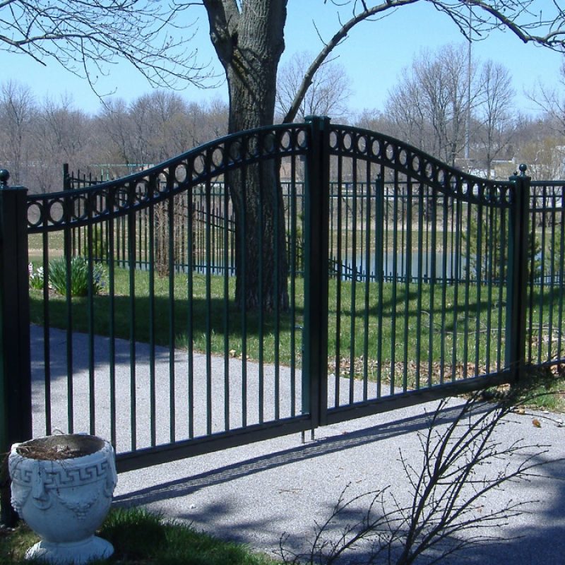 Steel aluminum fence project0248 Estate A SwingGate